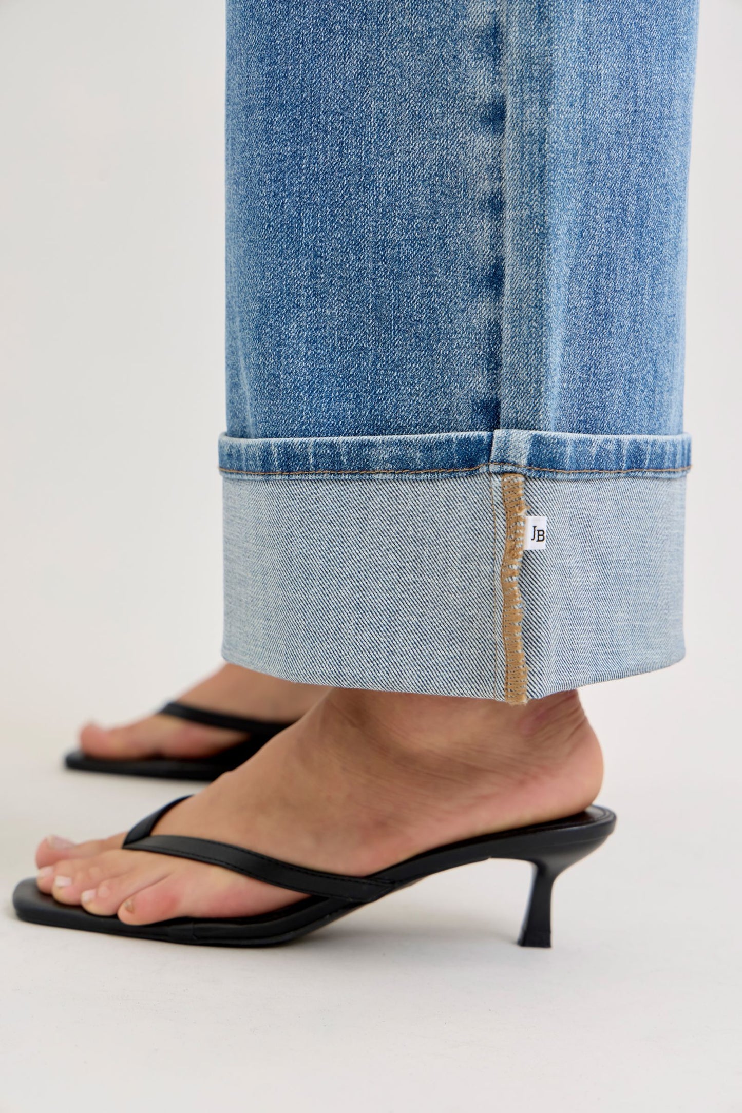 Greer Mid Rise Foldover Straight Non Distressed By Judy Blue