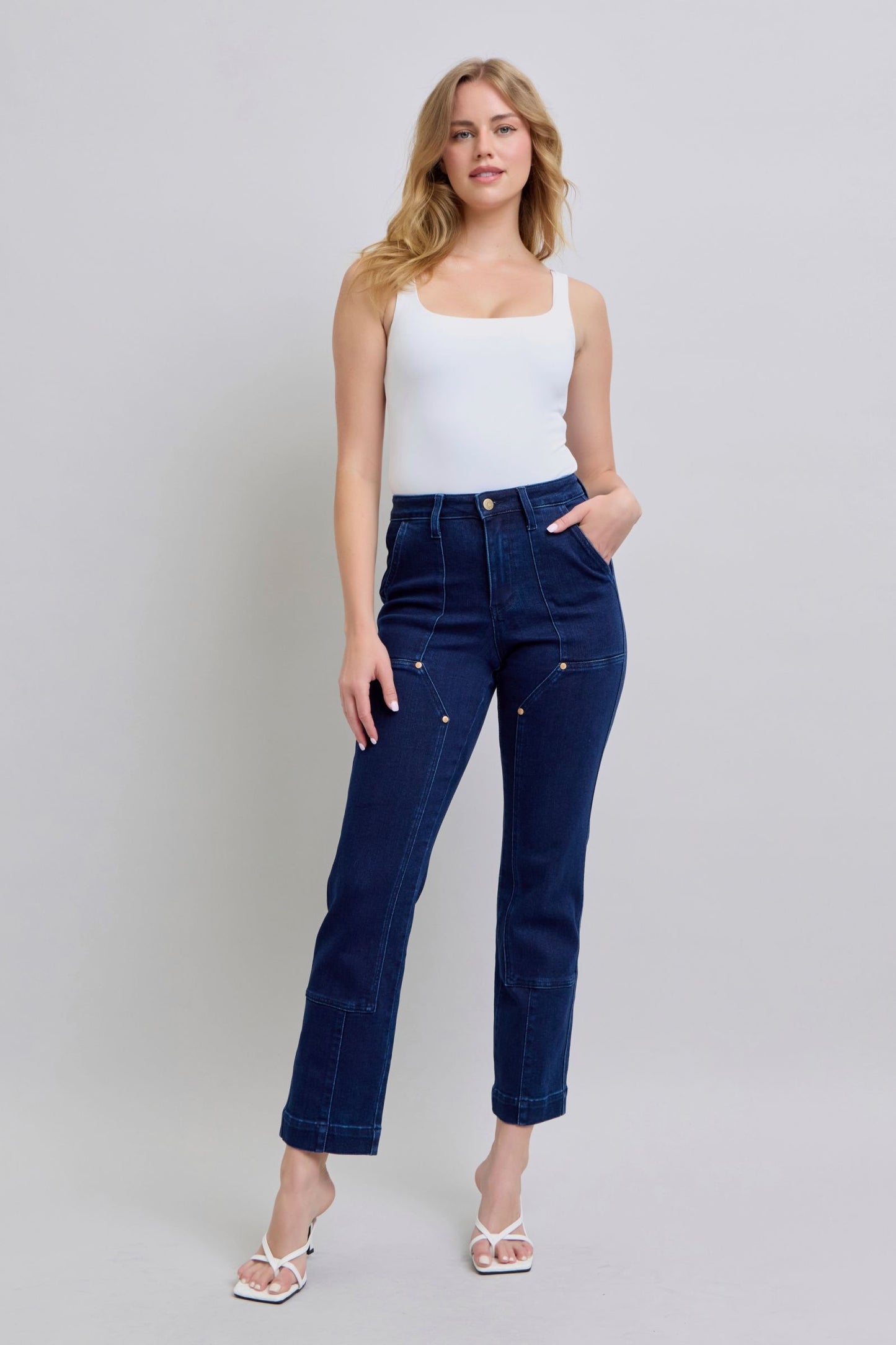Noelle High Rise Work Wear Straight Non distressed by Judy Blue