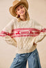 Reindeer Cable Knit Sweater