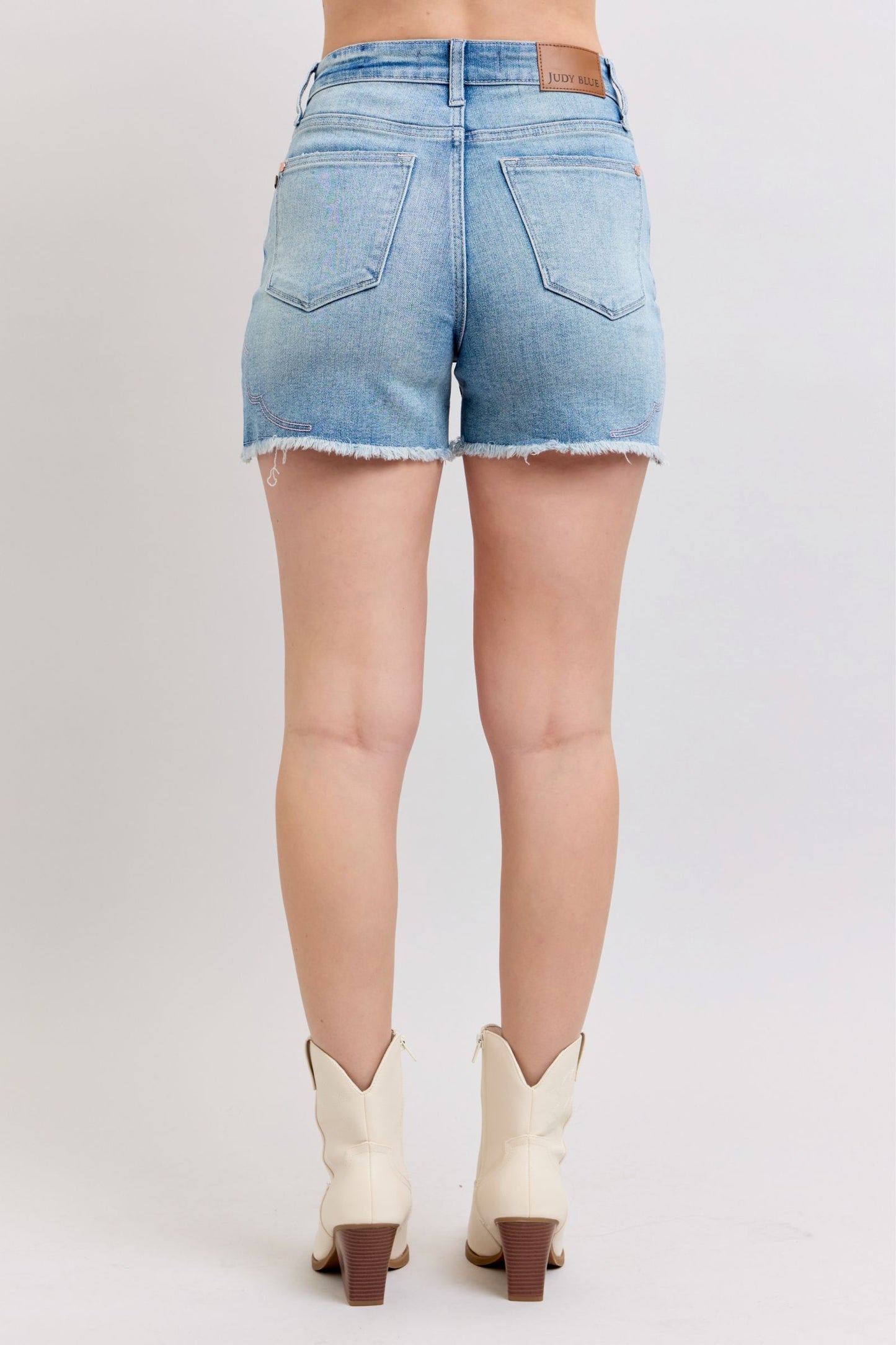 Tinsley High RIse Pink Stitched Shorts by Judy Blue