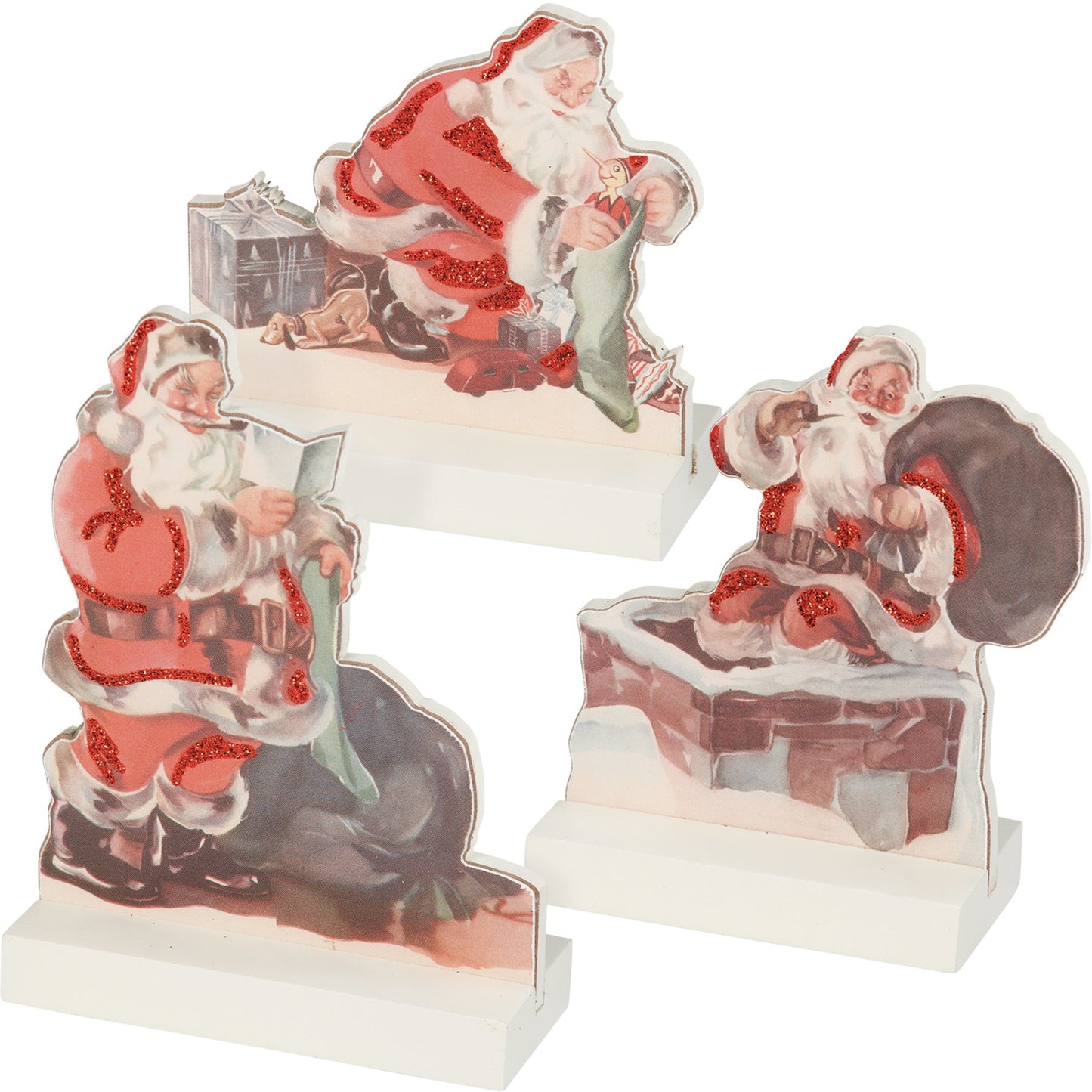 Vintage Santa Claus Stand Up Set