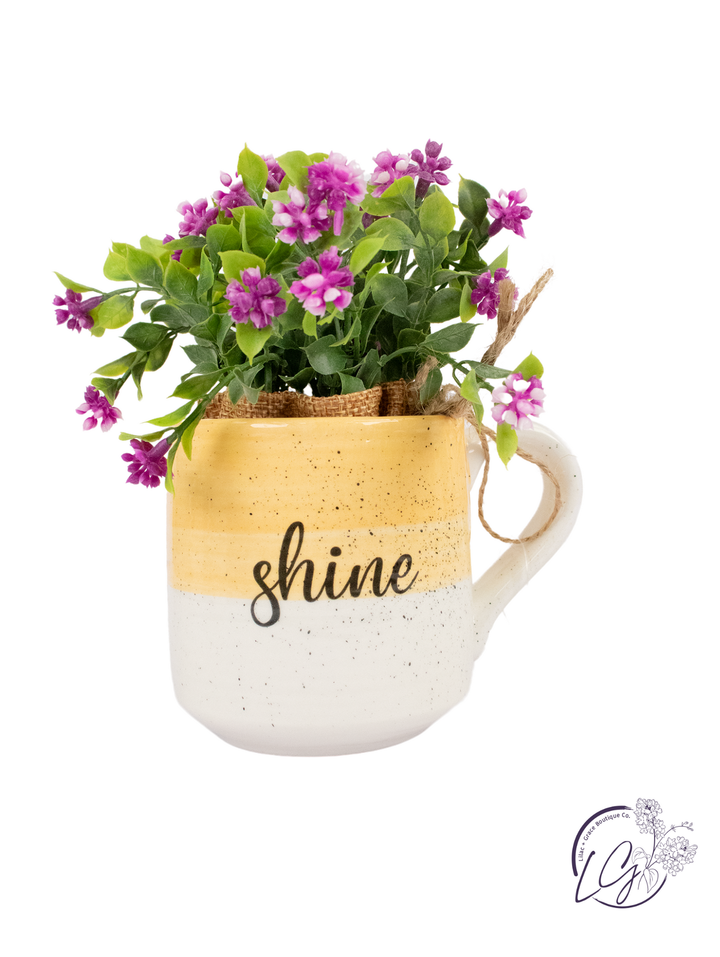 Ceramic Mug with Faux Flower - Enouraging Words