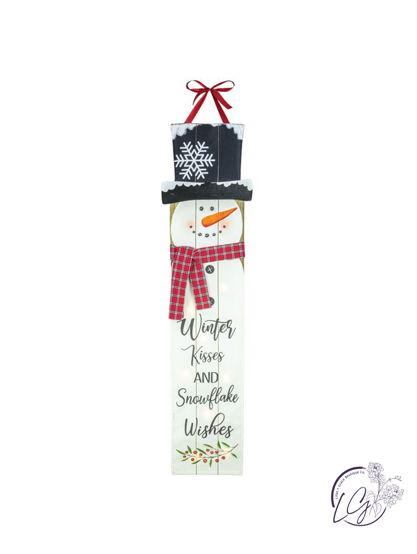 Snowflake Top Hat Snowman Light Up Banner