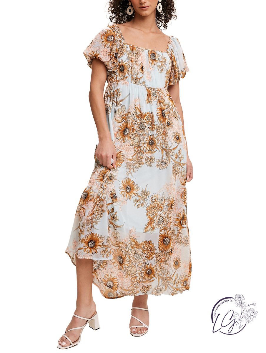 Sun Flower Midi Dress