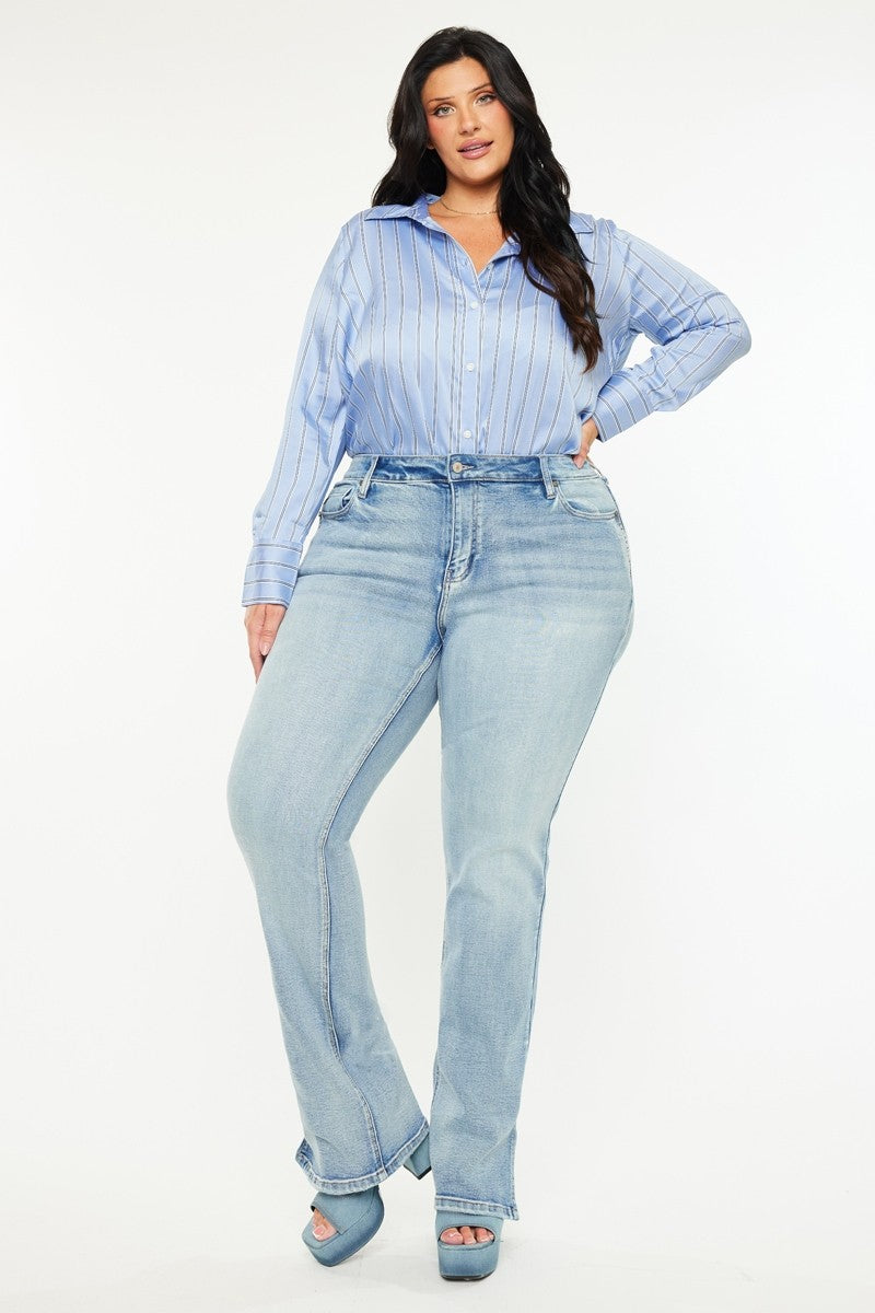 Talia Curvy Mid Rise Y2k Medium Wash Bootcut Jeans