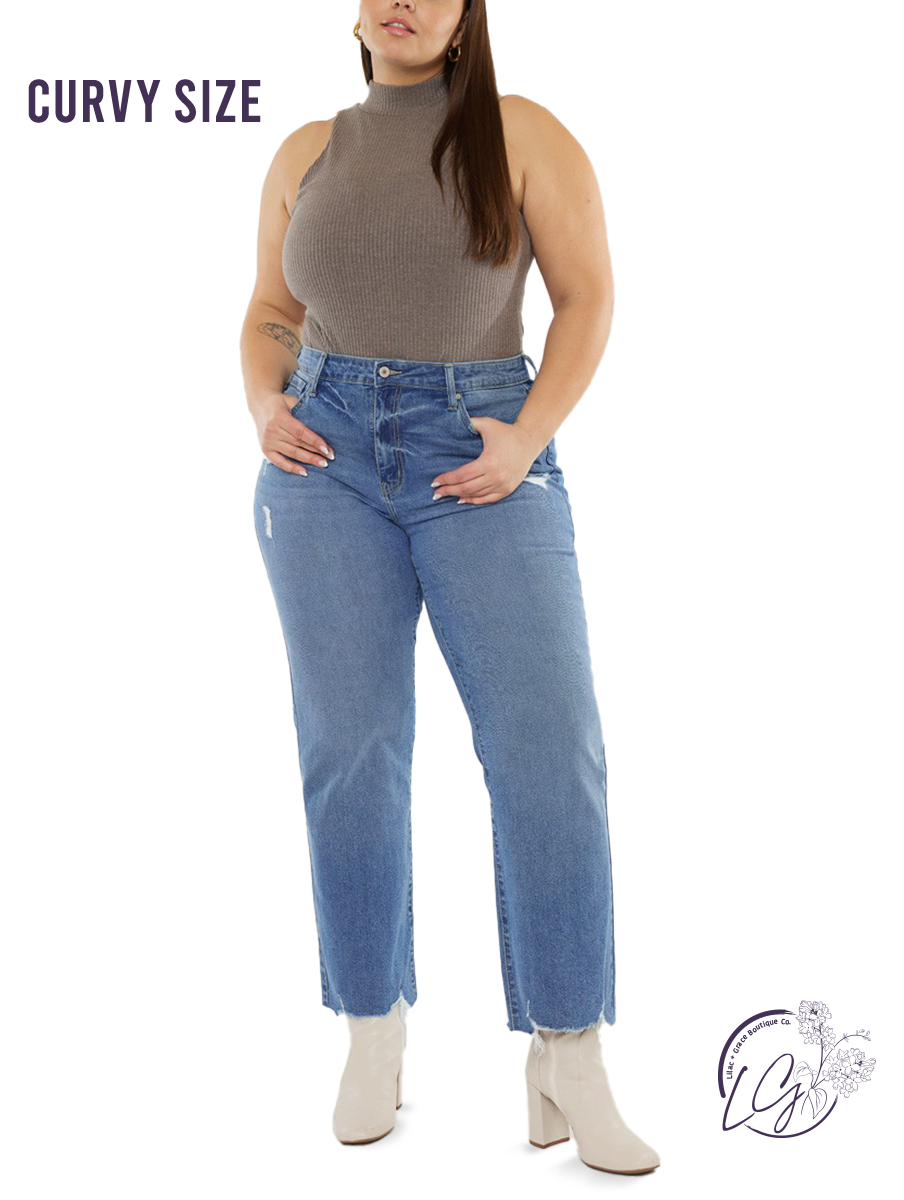 Curvy Janice High-Rise Wide Leg by Kancan