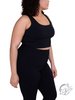 Curvy Ribbed Square Neck Cropped Tank