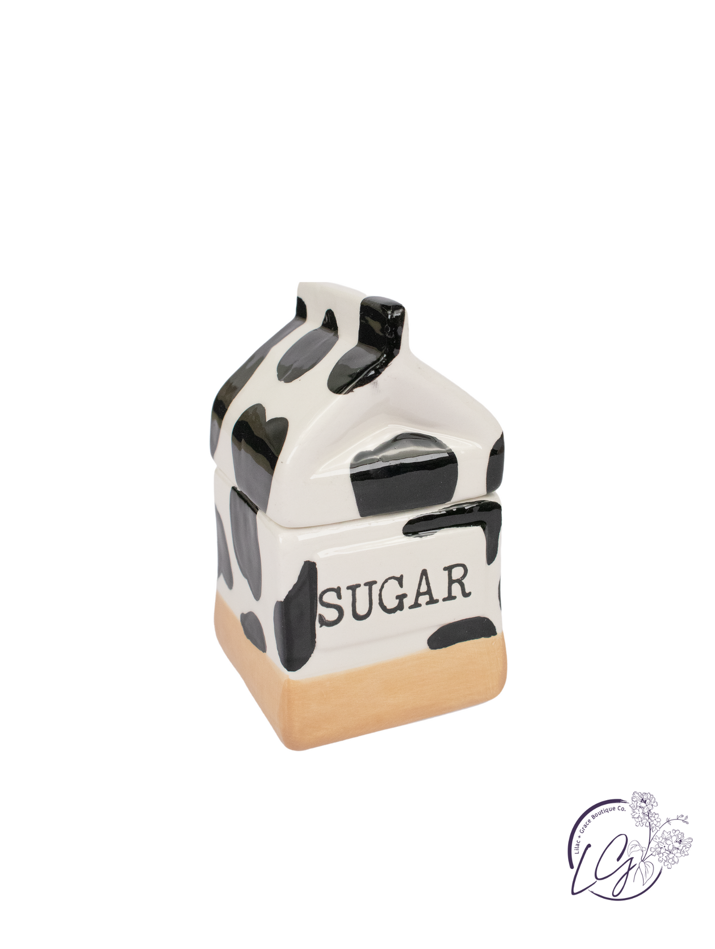 Ceramic Cow Cream & Sugar Jar Set