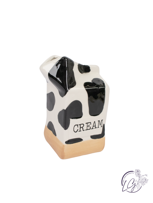 Ceramic Cow Cream & Sugar Jar Set