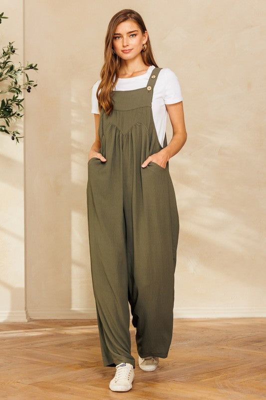 Bright Side Wide Leg Overalls