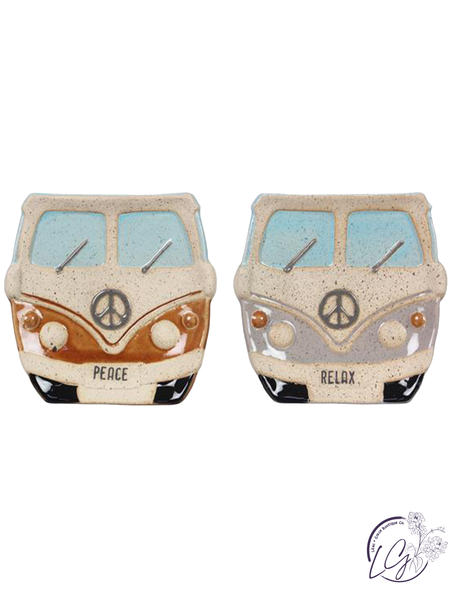 Stoneware Positive Vibes Peace Bus Trinket Dish