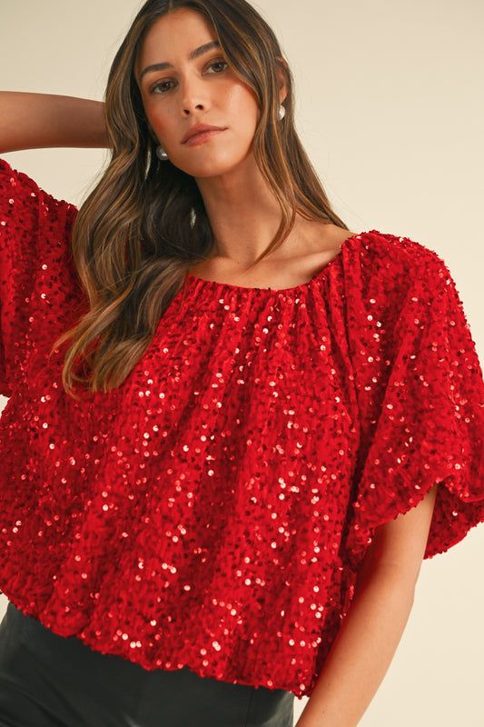 Holly Nights Sequin Top