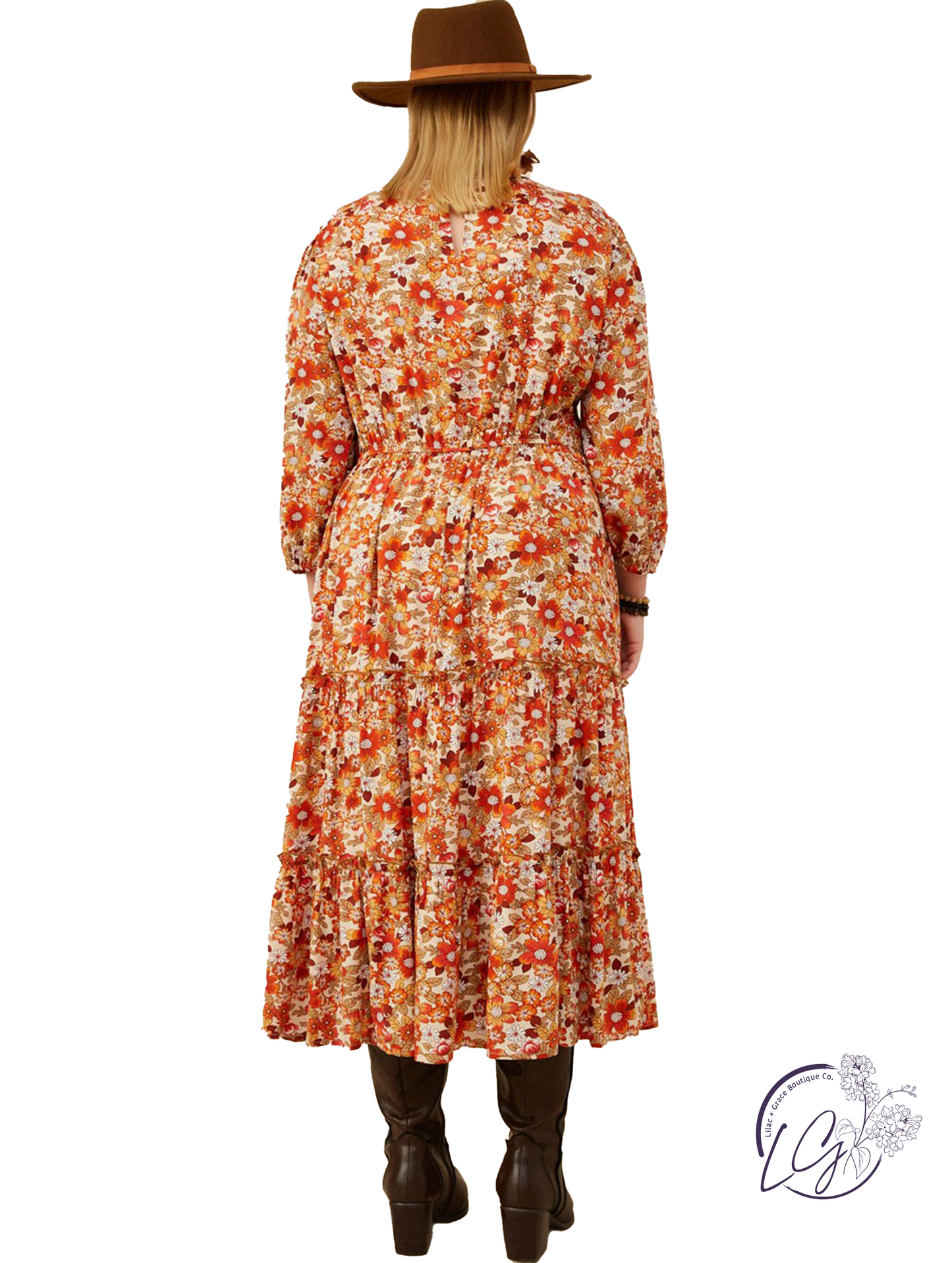 Curvy Warm Glance Floral Dress