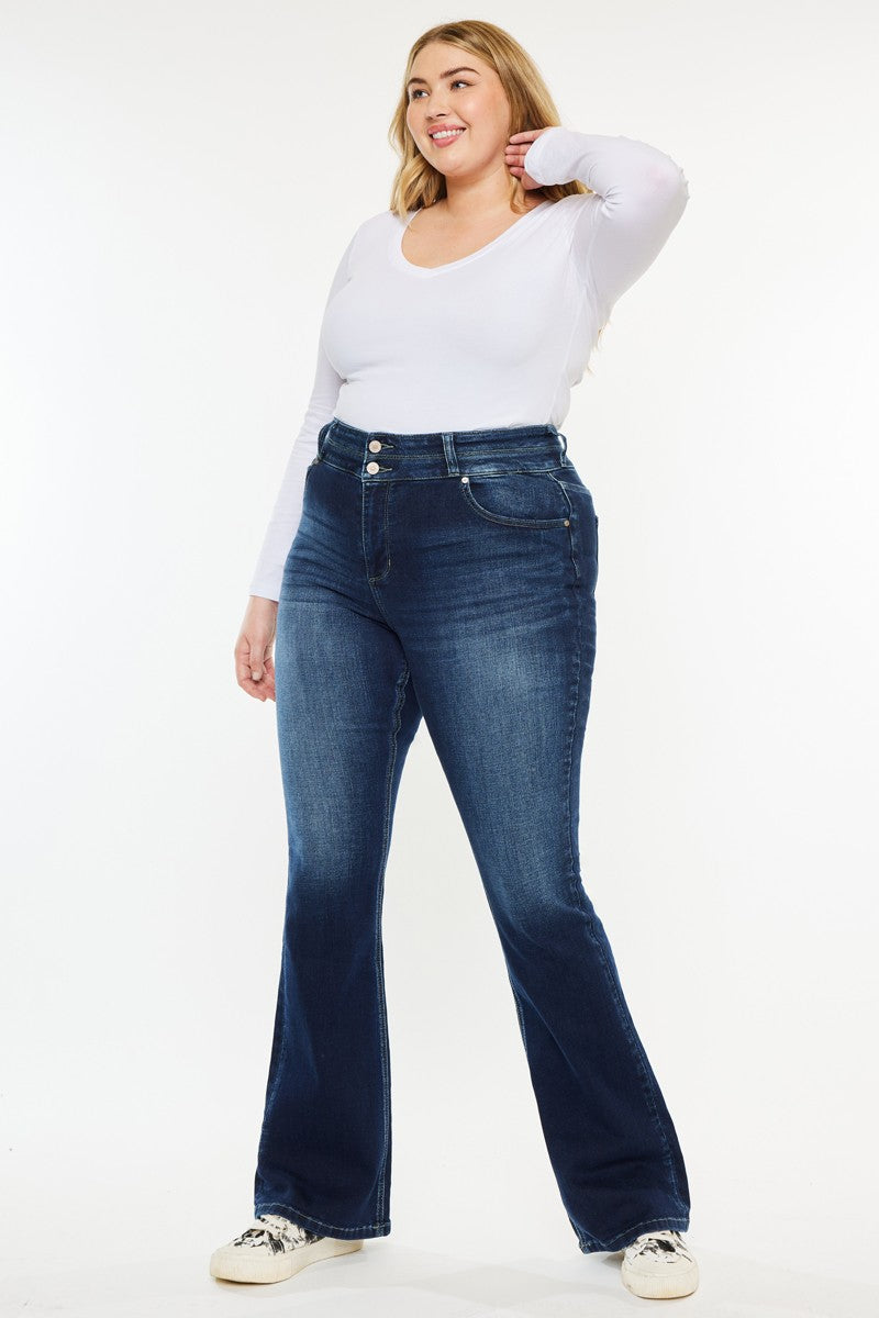Curvy Lelia High Rise Bootcut Jeans by Kan Can