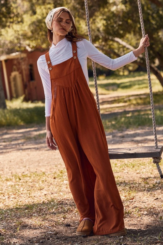 Bright Side Wide Leg Overalls
