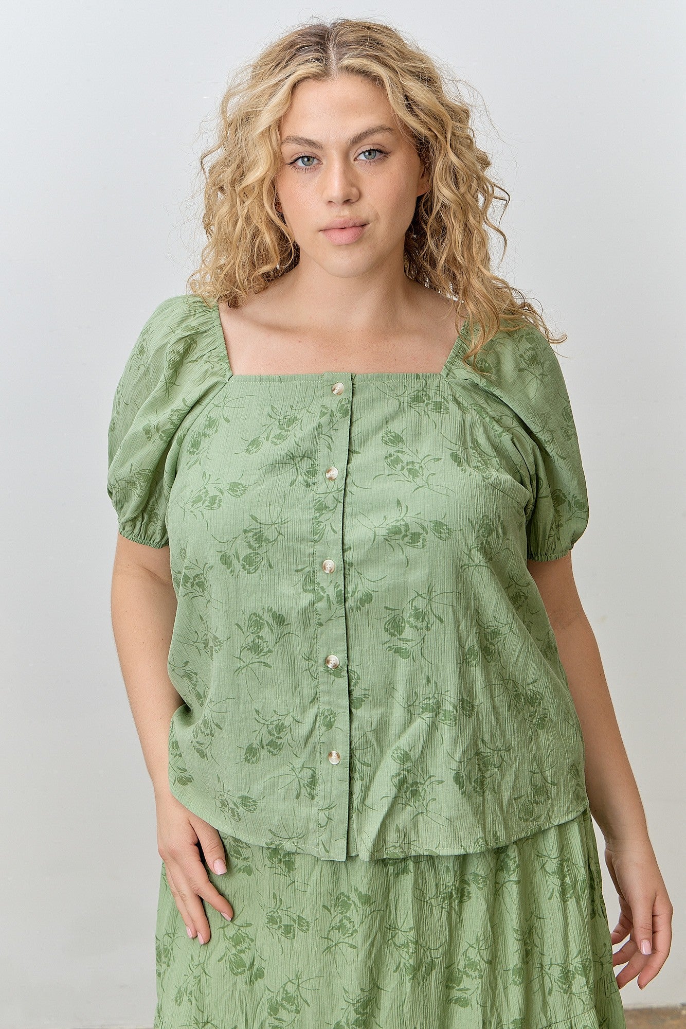 Curvy Dance Through the Garden Top