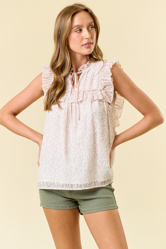 Meadow Light Floral Flowy Blouse
