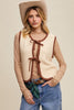 Oak Haven Two-tone Tie Front Knit Vest