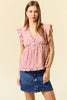 Sunset Petals Ruffled Babydoll Top