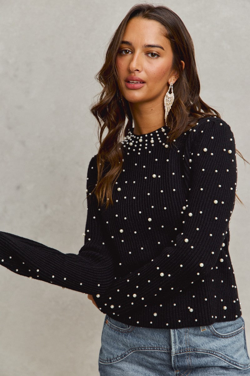 Holiday Glow Pearl Sweater