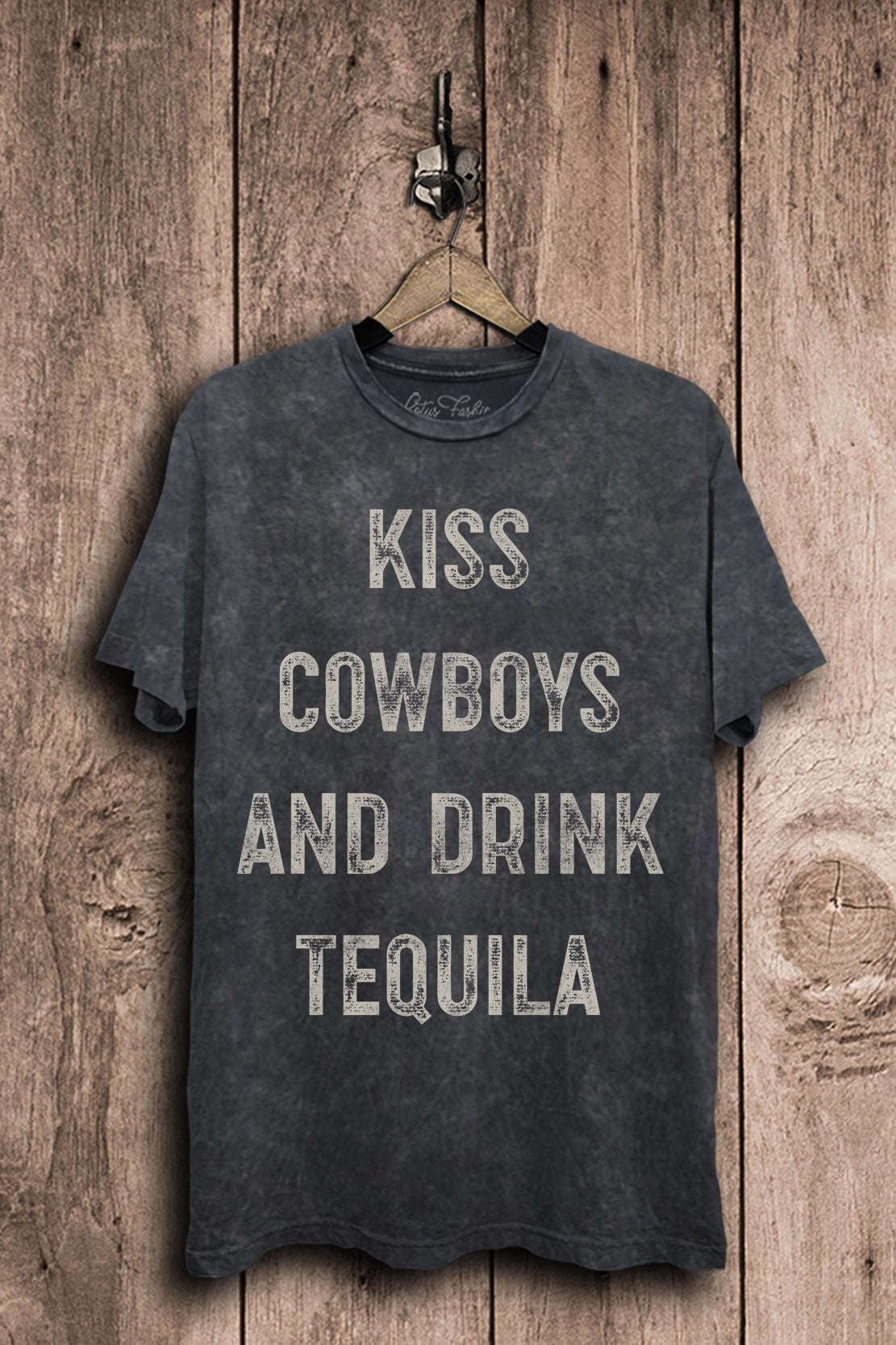 Curvy Kiss Cowboys And Drink Tequila Graphic Top