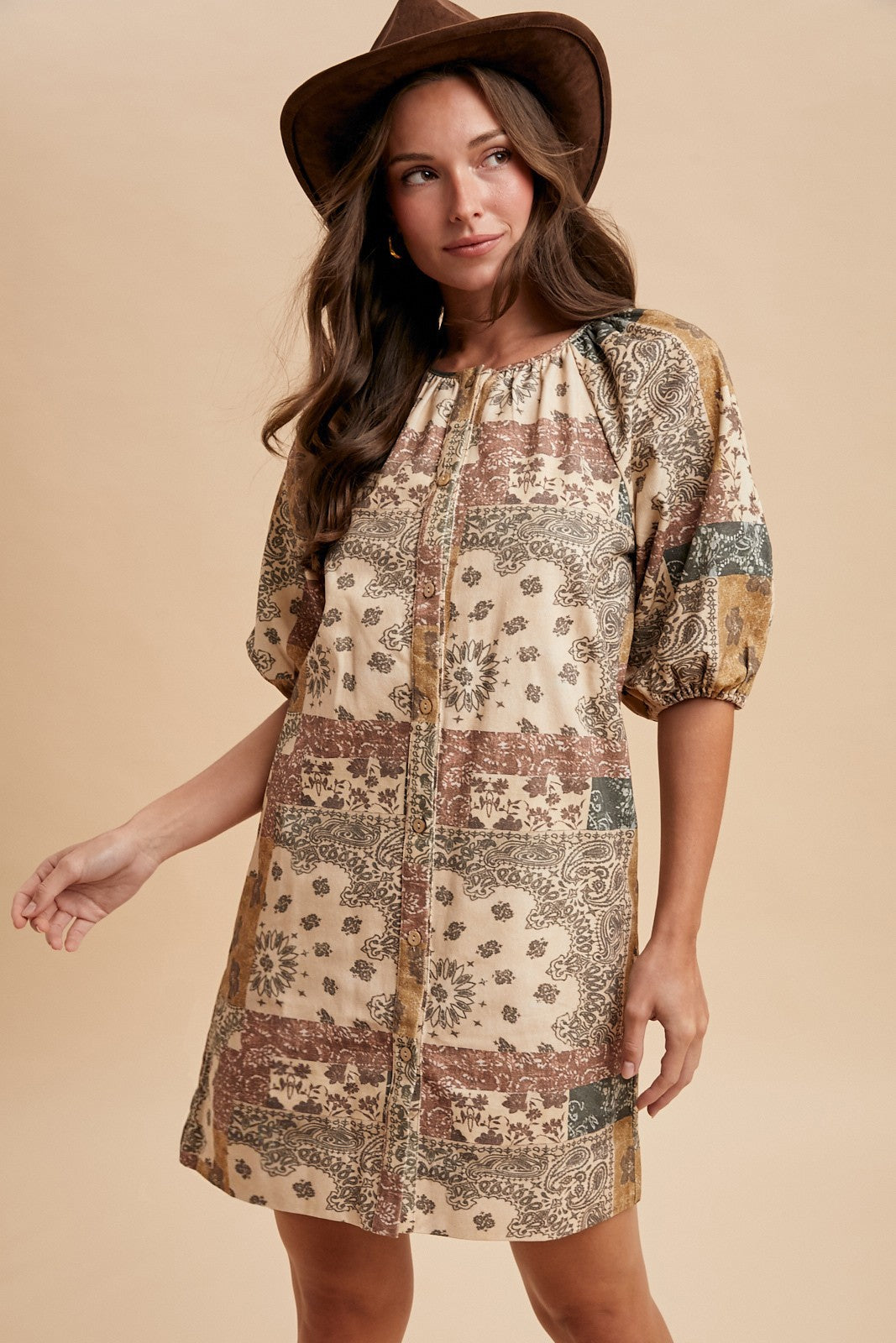 Saddlebrook Bandana Dress Taupe / Large
