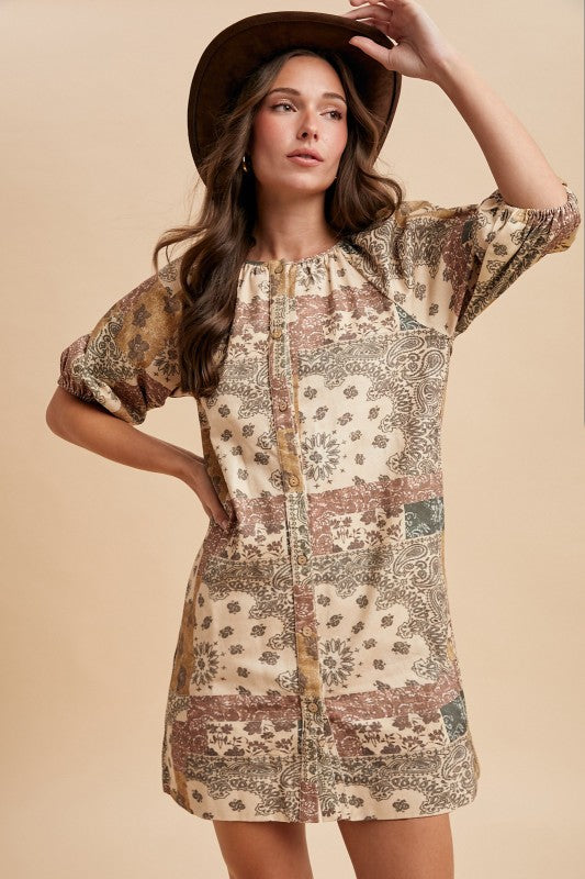 Saddlebrook Bandana Dress Taupe / Large Saddlebrook Bandana Dress Taupe / Large