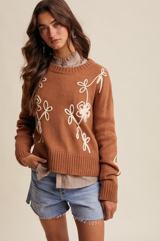 Doodle Bloom Knit Sweater