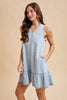 Sweetheart Stitched Denim Dress