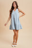 Sweetheart Stitched Denim Dress