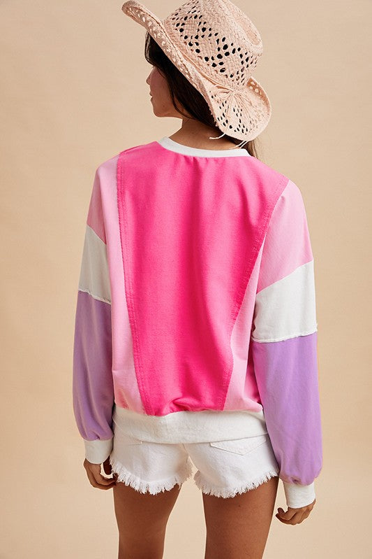 Blush Crush Colorblock Sweatshirt