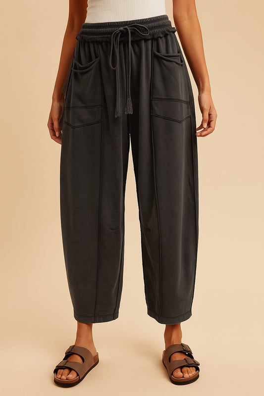 Washed Willow Barrel Leg Pants