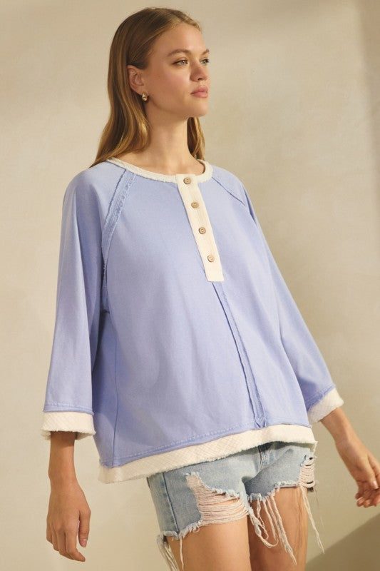 Seabreeze Raglan Henley Top