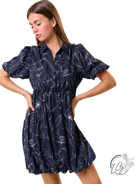 Garden Muse Bubble Hem Mini Dress