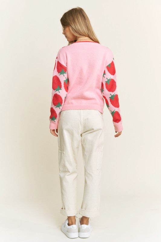 Curvy Blushing Berries Pullover Sweater