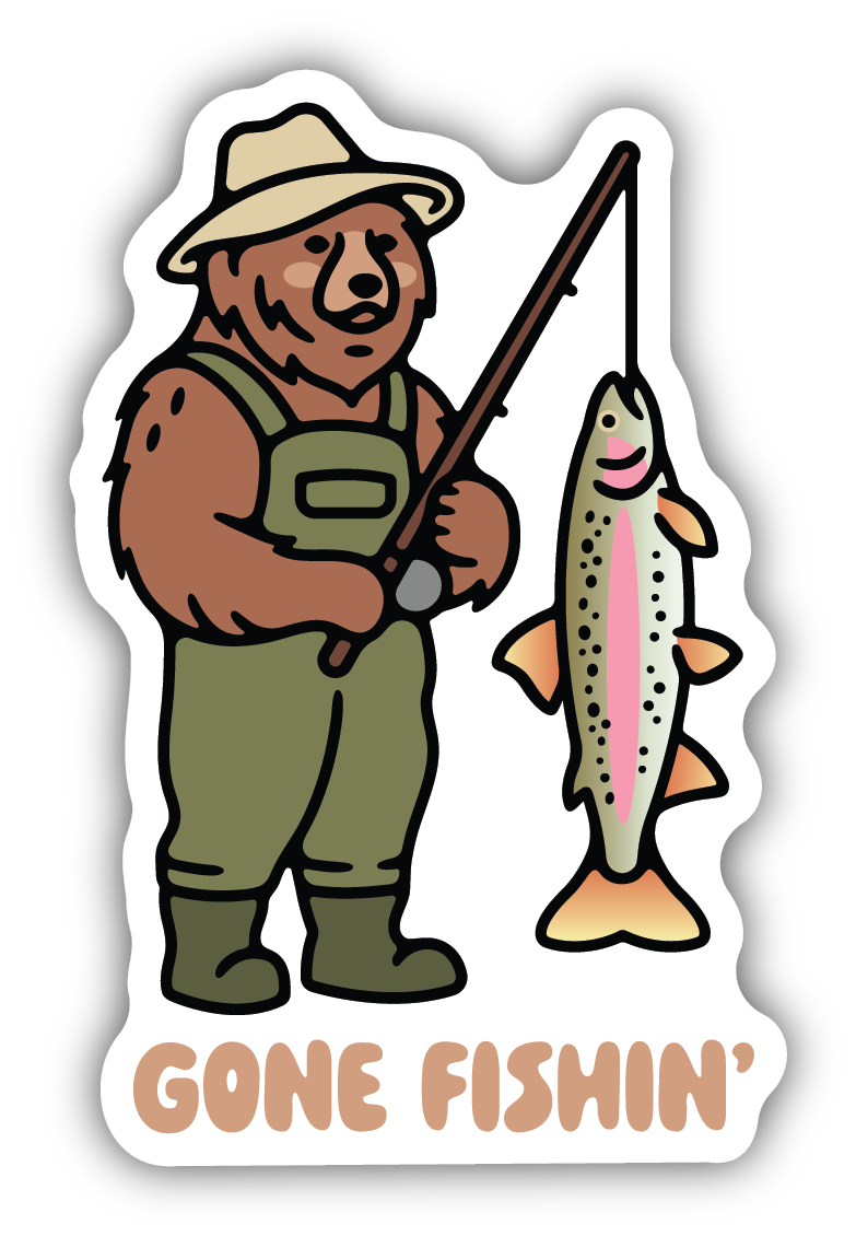 Gone Fishin' Sticker