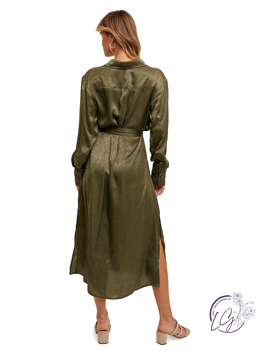 Regal Olive Maxi Dress