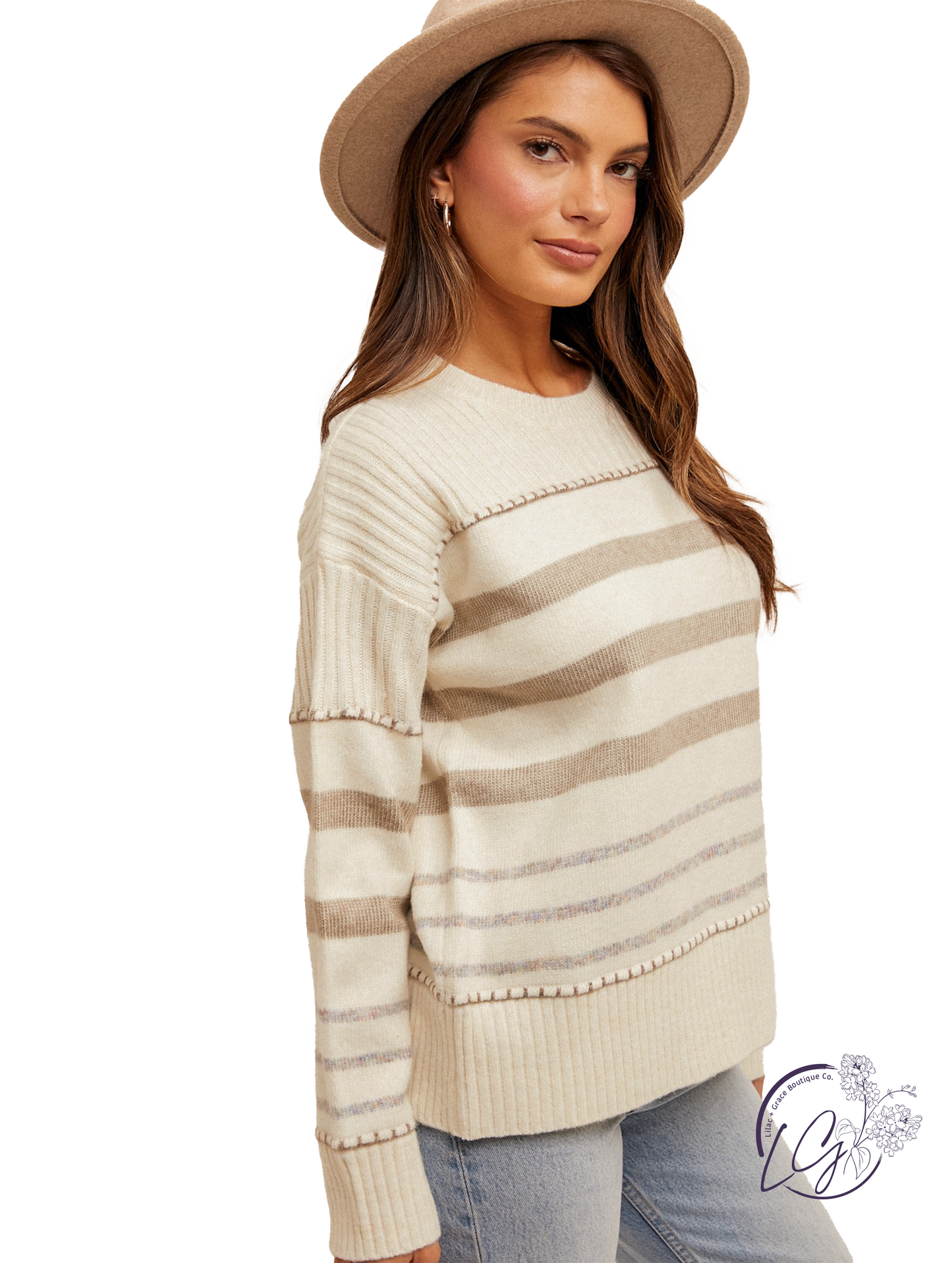 We Meet Stripe Pullover