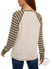 Striped Contrast Knit Henley Top