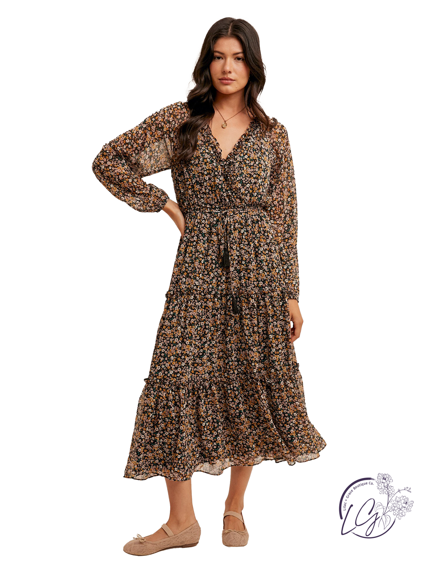 Nature’s Rhythm Floral Dress