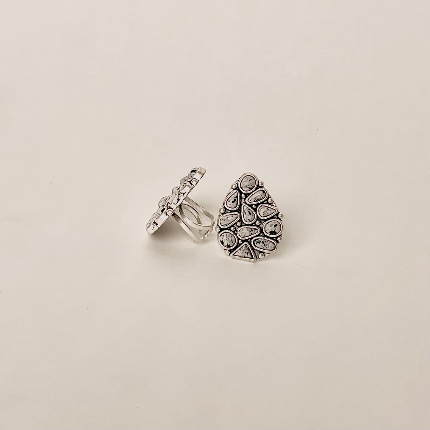 Western Teardrop Stone Ring