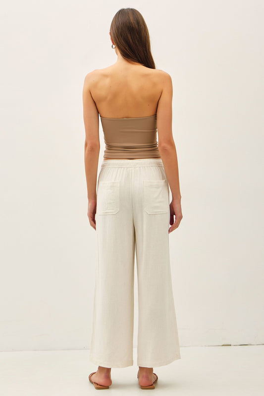 Sunwashed Linen Crop Pants