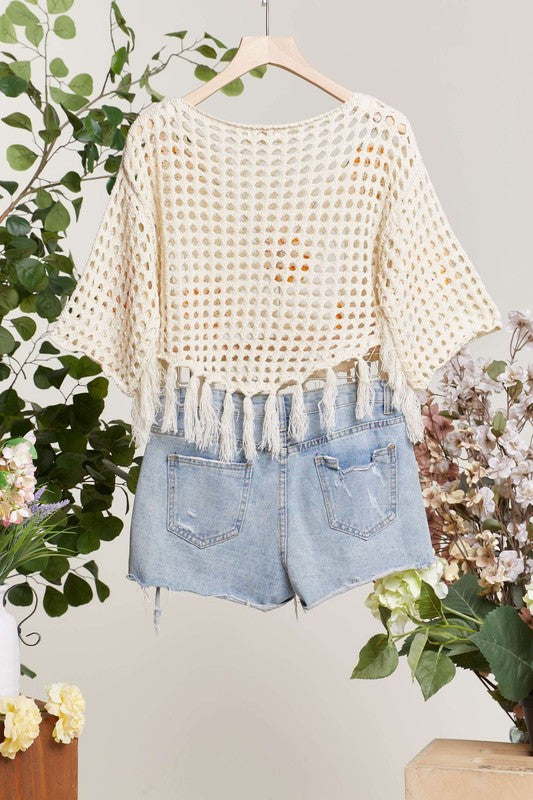 Sunflower Serenade Fringe Top