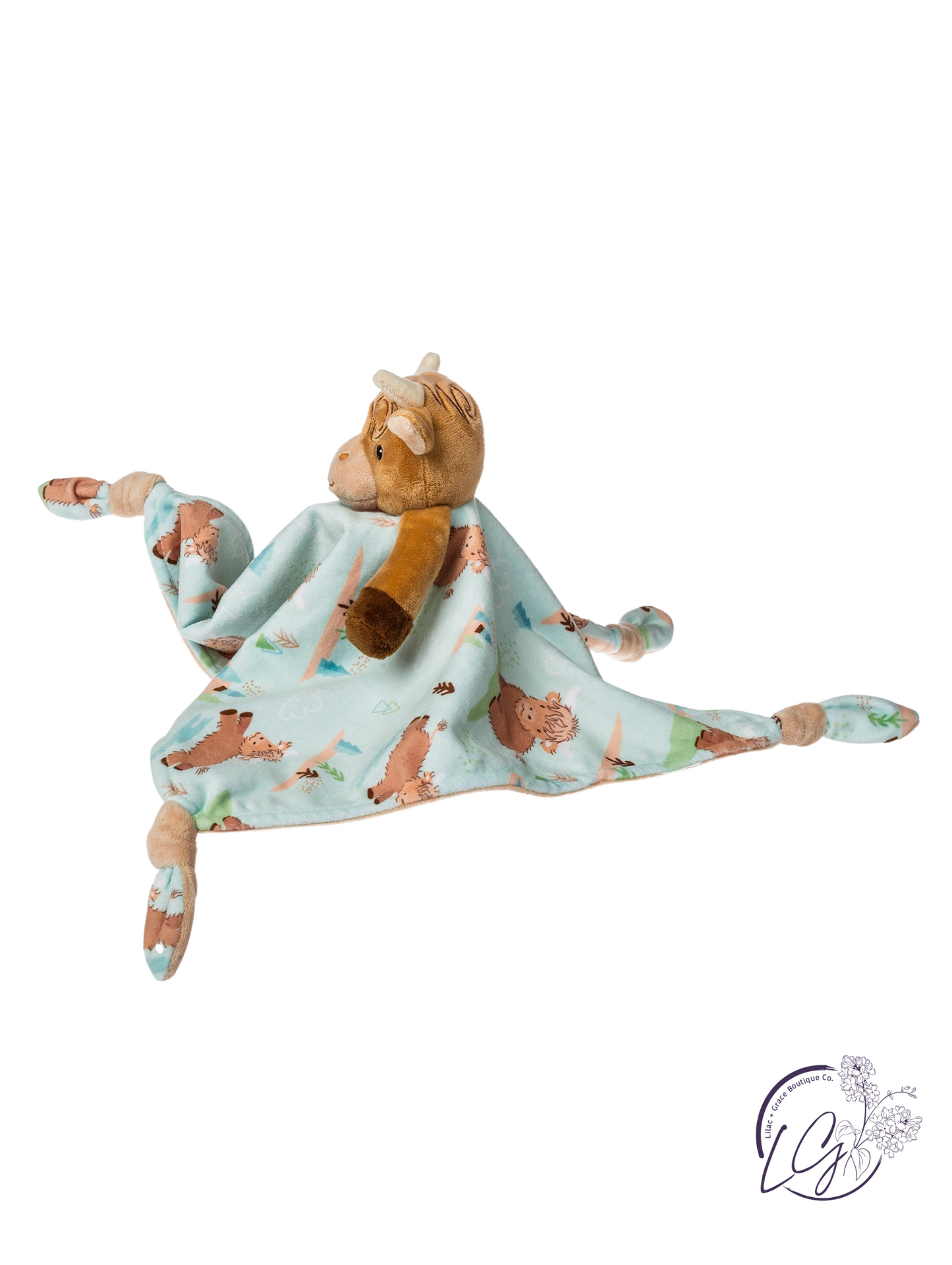 Hetty Highland Cow Character Blanket – 13×13″