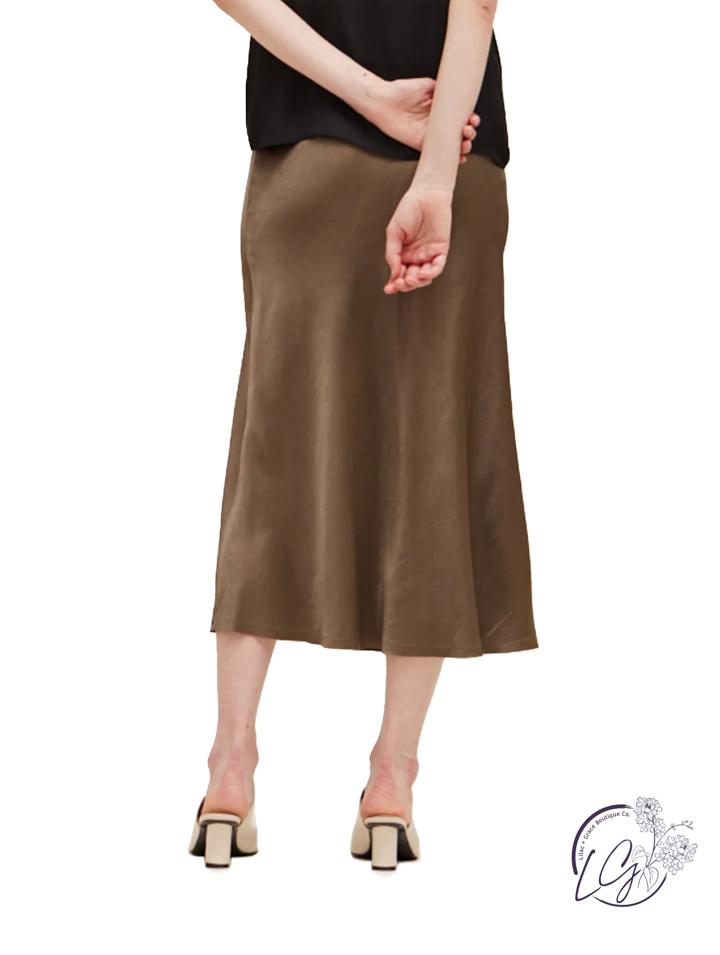 Satin Glamour Bias Slip Skirt