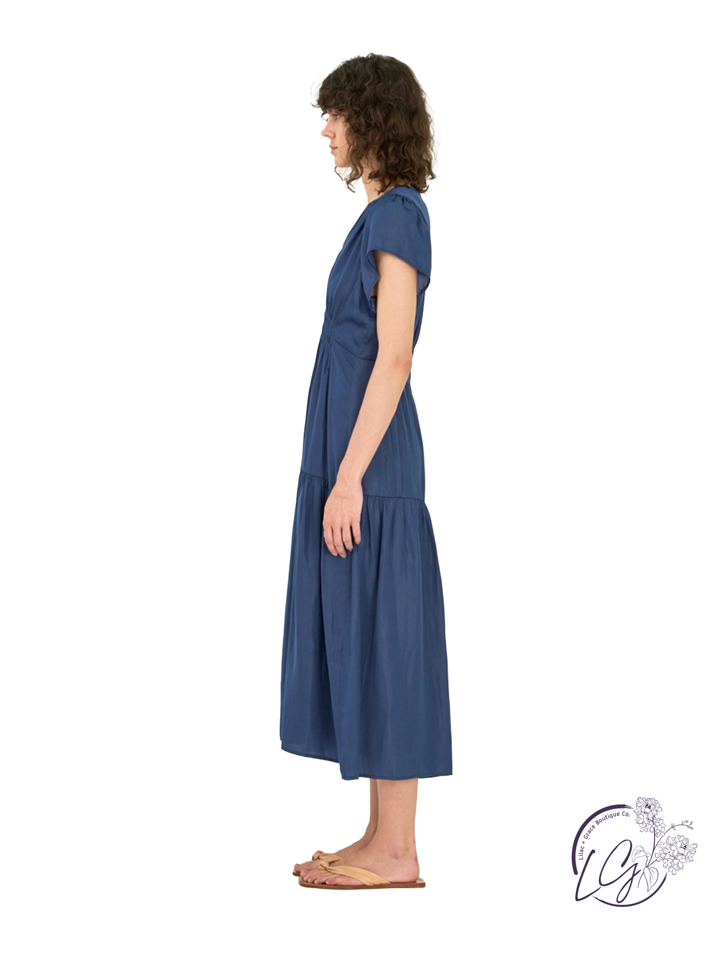 Grace In Simplicity Satin Midi Dress