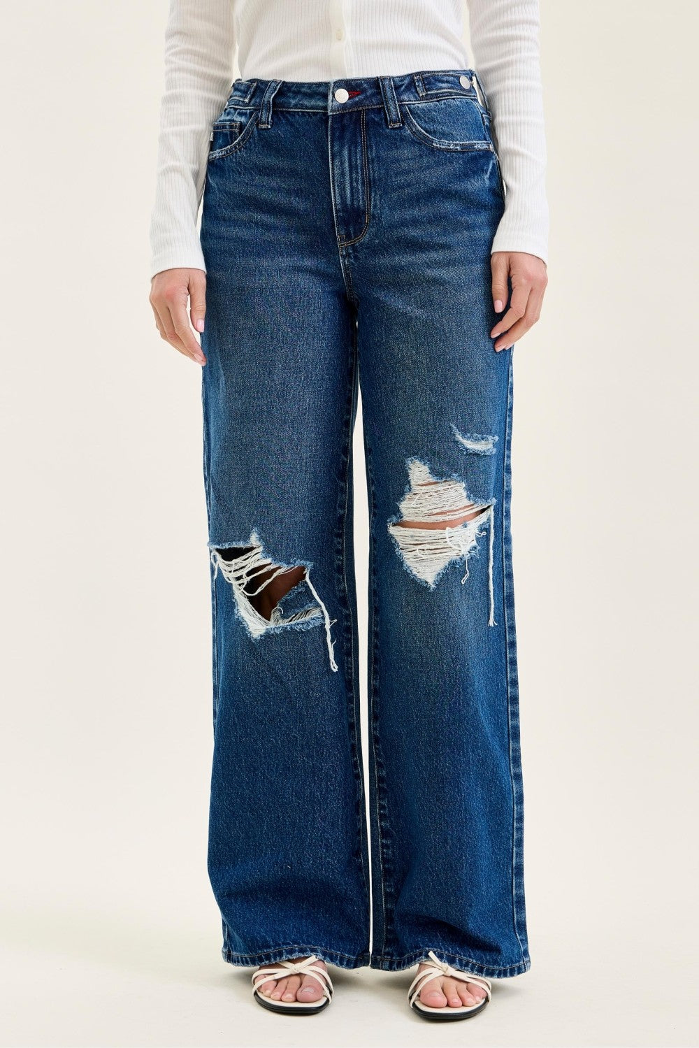 Zayla High Waist Distressed Straight Leg by Judy Blue