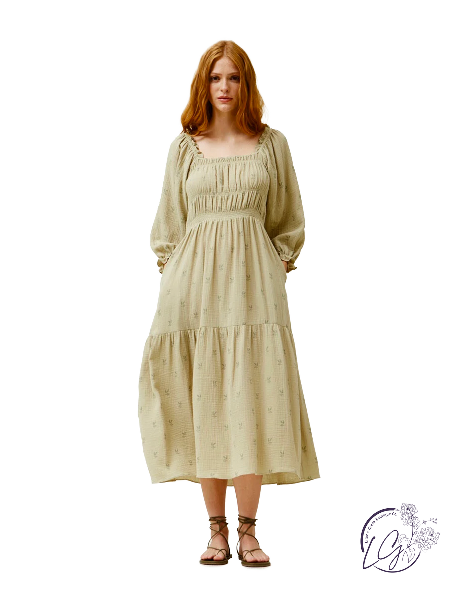 Dressed To Impress Midi Dress Thyme / Small Dressed To Impress Midi Dress Thyme / Small