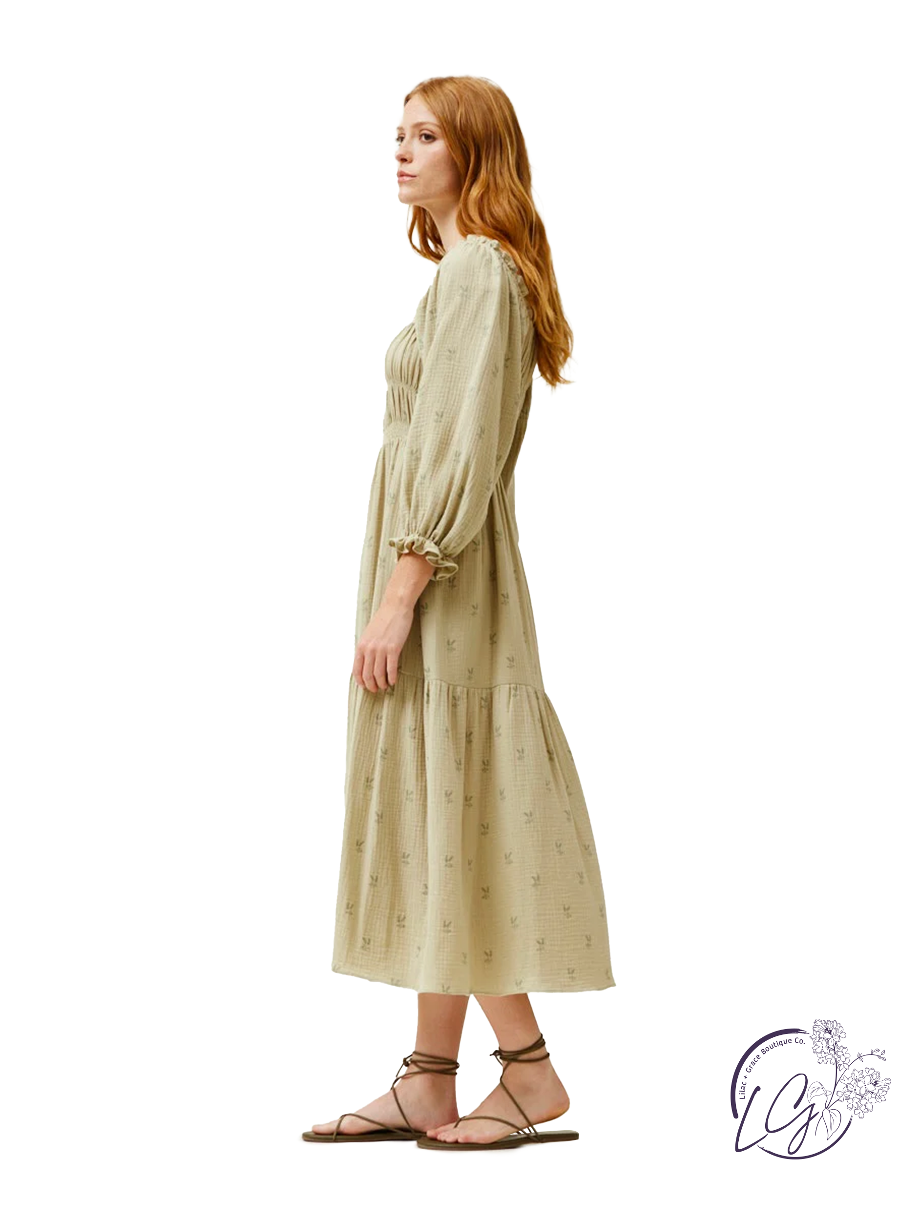 Dressed To Impress Midi Dress Thyme / Large Dressed To Impress Midi Dress Thyme / Large