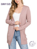 Curvy Breathable Open Front Cardigan